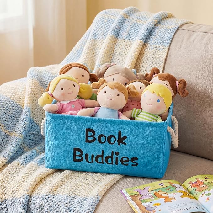Marsui Book Buddies Themed Storage Basket, Book Buddies Basket for Classroom Reading Prizes Storage Bin Bookish Accessories Bookworm Gift for Club Members Student Teacher Classroom Reading Accessories - Image 6