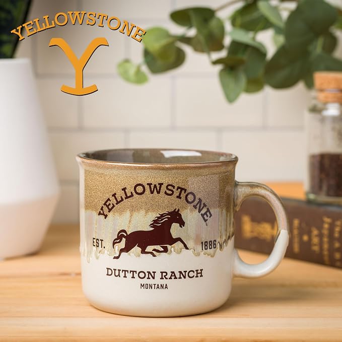 Silver Buffalo Yellowstone Dutton Ranch, Reactive Glaze Camper Mug, 20oz | Montana, Ceramic, 0.59 Liters - Image 5