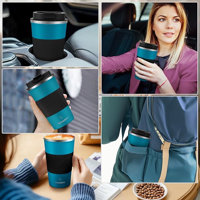MOMSIV 12oz Travel Coffee Mug, Insulated Coffee Cup with Leakproof Lid | 6-Hour Heat Retention, 360°Leak proof, Vacuum Stainless Steel Double Walled, BPA-free, Reusable And To Go Coffee Mug - Image 7