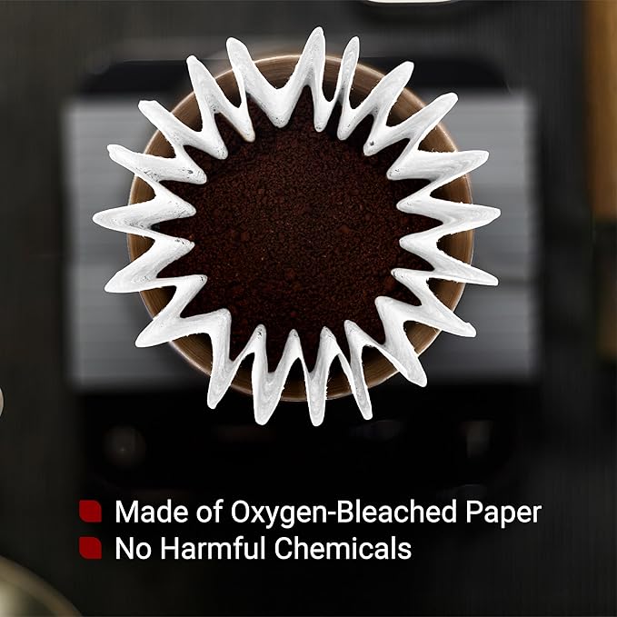 IMPRESA 100-Pack Pour-Over Coffee Filters - One Size, White - Flat-Bottom Design for Pour Over Coffee Dripper - Smooth Flow for Gooseneck - XF Filters Compatible With Fellow Stagg XF