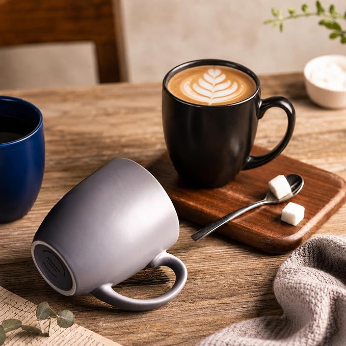 AmorArc 16oz Coffee Mugs Set of 6, Large Ceramic Coffee Mugs for Man, Woman, Dad, Mom, Modern Coffee Mugs Set with handle for Tea/Latte/Cappuccino/Milk/Cocoa. Dishwasher&Microwave Safe, Multi - Image 5