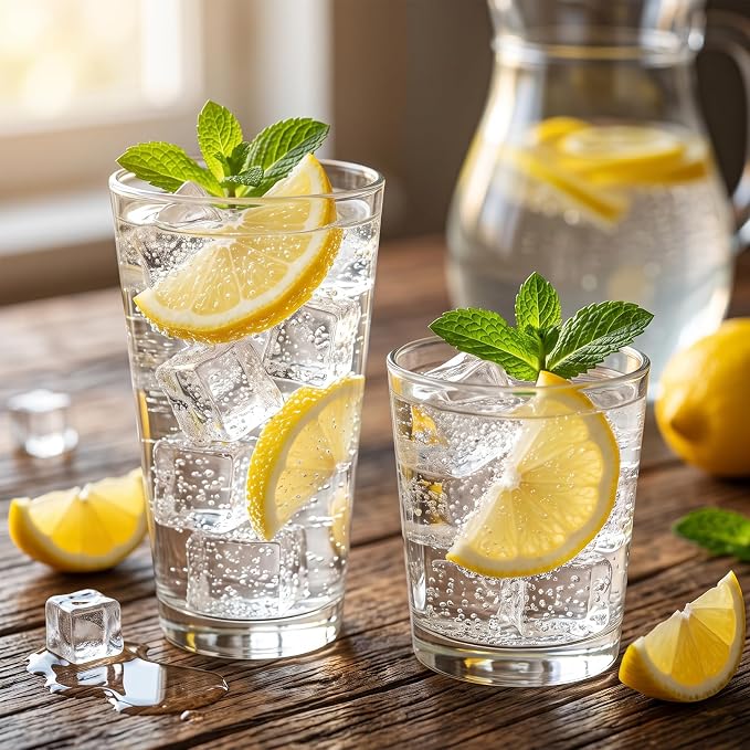 Moretoes Everyday Drinking Glasses Set of 12,Glass Cups Set | 16 Oz Pint Glasses & 12 Oz Old Fashioned Glasses, Mixed Glassware Great for Daily Use and Parties - Image 4
