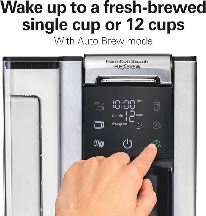 Hamilton Beach Flexbrew Advanced 5-in-1 Drip & Single Serve Coffee Maker | Single Serve Hot & Iced Coffee Maker | 12 Cup Programmable Drip Coffee Maker | Removable 60 oz. Reservoir | Black - Image 4