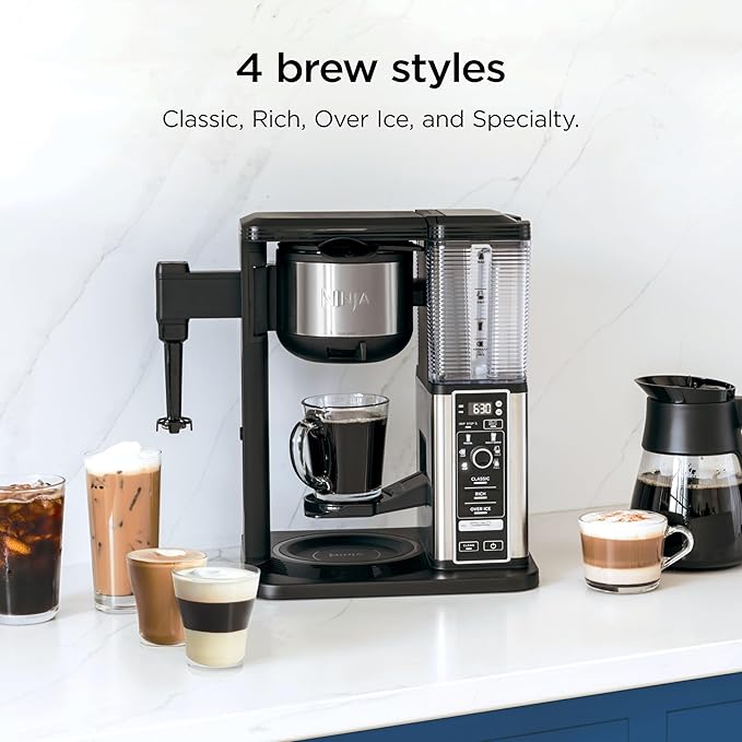 Ninja Coffee Maker, 10-Cup Carafe, Fold-Away Frother, Black, CM401 | Permanent Filter & Removable, Dishwasher Safe Reservoir, 6 Brew Styles, 8 Cup to Travel Mug to Pot Sizes - Image 4