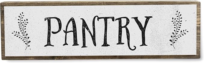 Kitchen Wood Signs (Medium - Wood And Metal, Pantry) by ANVEVO