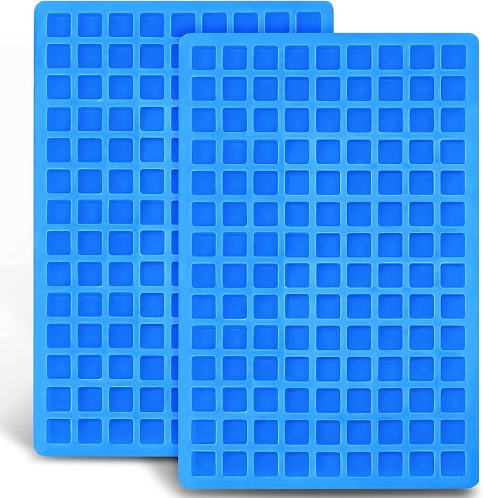 Anaeat 126-Cavity Square Silicone Candy Mold, 2 Pack Non-stick Mini Silicone Chocolate Mold for Homemade Caramels, Jelly, Gummy, Ice Cube, Truffles, Pralines & Ganache - Flexible & Easy to Release