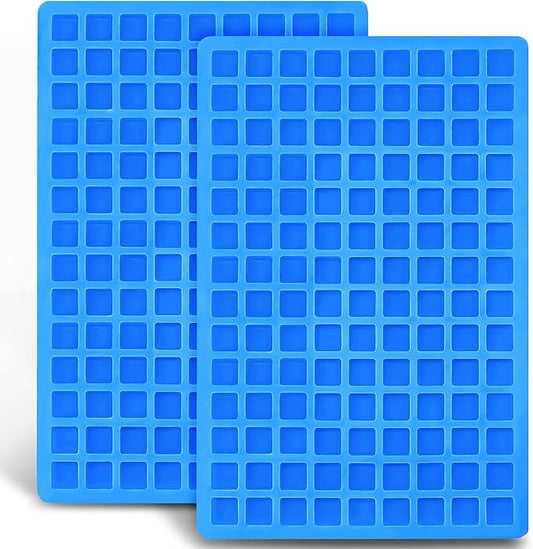 Anaeat 126-Cavity Square Silicone Candy Mold, 2 Pack Non-stick Mini Silicone Chocolate Mold for Homemade Caramels, Jelly, Gummy, Ice Cube, Truffles, Pralines & Ganache - Flexible & Easy to Release