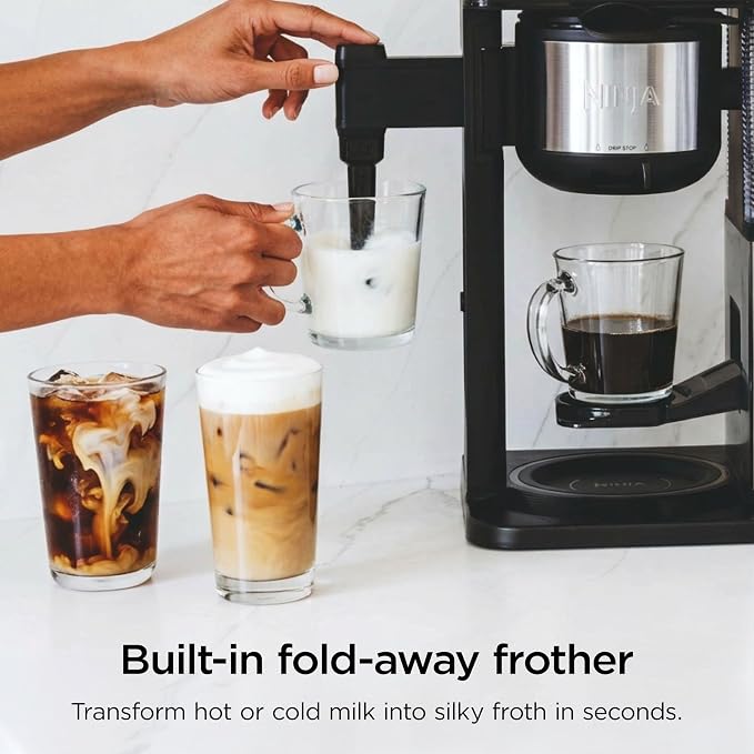 Ninja Coffee Maker, 10-Cup Carafe, Fold-Away Frother, Black, CM401 | Permanent Filter & Removable, Dishwasher Safe Reservoir, 6 Brew Styles, 8 Cup to Travel Mug to Pot Sizes - Image 5