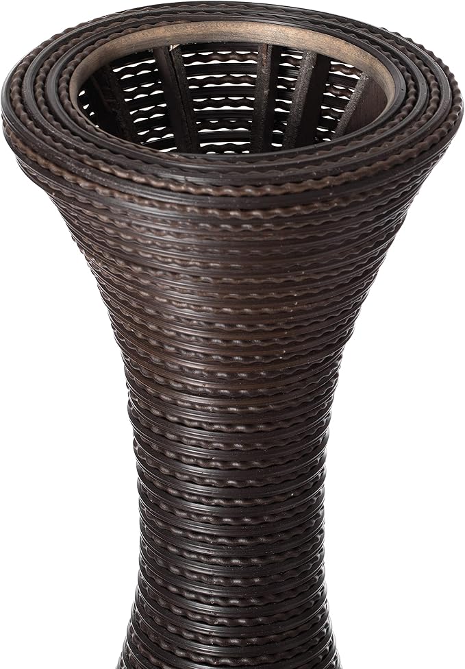 Uniquewise Tall Designer Floor Vase - 41 Inch Large Artificial Rattan Vase for Home Decor, Living Room or Hallway - Brown - Image 6