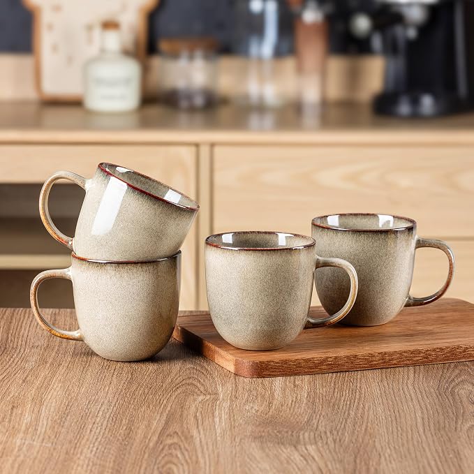 AmorArc 12oz Coffee Mugs, Ceramic Coffee Mugs set of 6 for Man, Woman, Dad, Mom, Modern Coffee Mugs with handle for Latte/Cappuccino/Milk/Cocoa. Dishwasher&Microwave Safe - Image 6