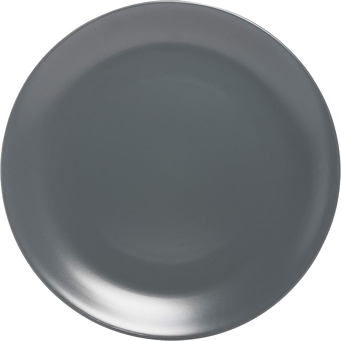 10 Strawberry Street Wazee Matte 10.5" Coupe Dinner Plate, Set of 6, Charcoal Gray - Image 4
