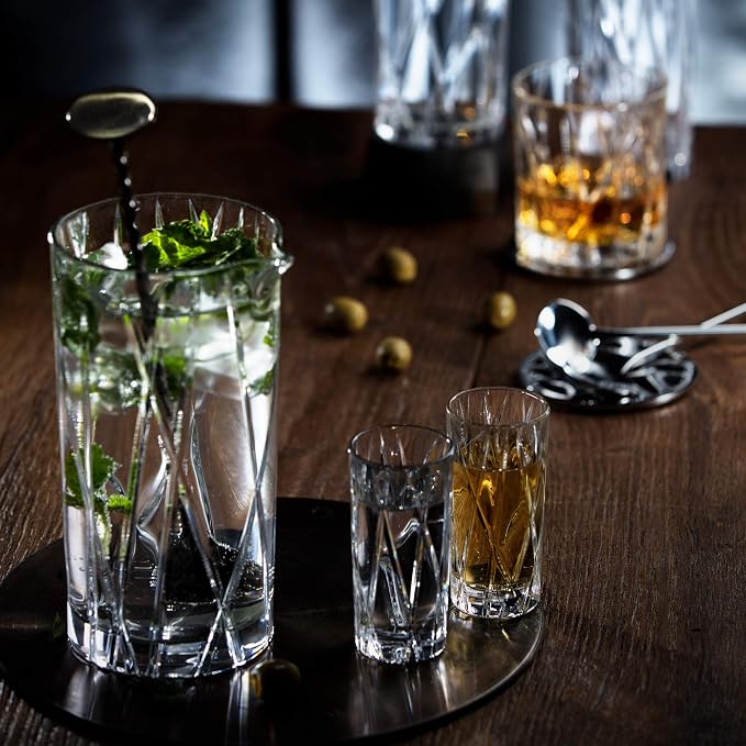 Orrefors City Shot Glasses with Heavy Base (Set of 2) - 1.7 Fl. Oz., Asymmetric Design - Crystal, Glassware for Spirits & Shots, Serving Tequila, Vodka, Whiskey, Dishwasher Safe - Image 2