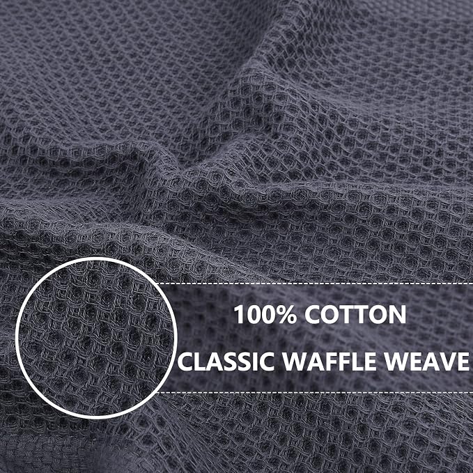 Homaxy 100% Cotton Waffle Weave Kitchen Dish Towels 8-Pack, Multicolor | 13 x 28 Inches, Ultra Soft Absorbent Dish Towels, Quick Drying Cleaning Towels - Image 2