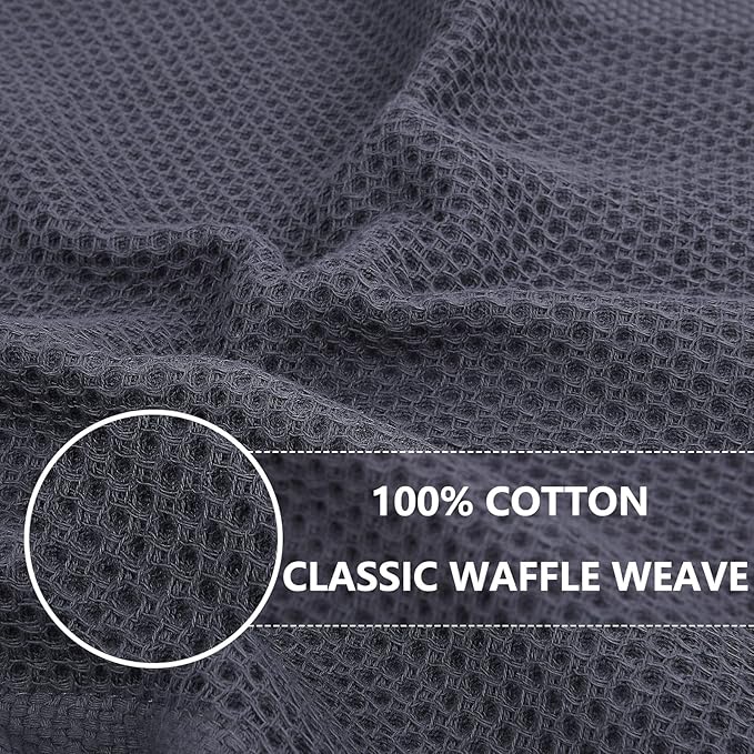 Homaxy 100% Cotton Waffle Weave Kitchen Dish Towels 6-Pack, Mixed Color | 13 x 28 Inches, Ultra Soft Absorbent Dish Towels, Quick Drying Cleaning Towels - Image 2