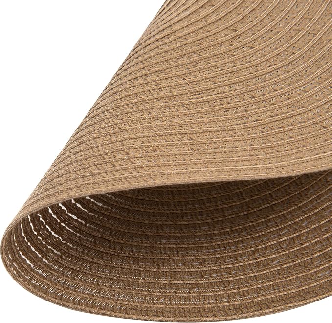 SHACOS Round Braided Placemats Set of 8 Washable 15 inch Round Table Mats Woven Place Mats for Dining Table (Brown, 8) - Image 7