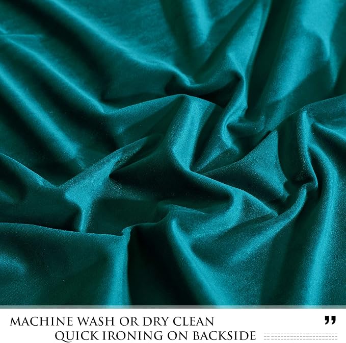 Teal Velvet Valances Waterfall Curtains W39 inches, 1 Panel | Luxury Victorian Valance Curtains for Kitchen, Dining Room, Privacy Thermal Insulated Curtain for Bedroom, Rod Pocket - Image 5