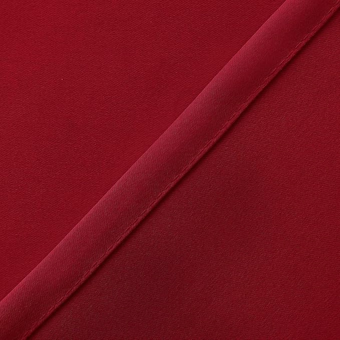 Hiasan Red Valance Curtains for Kitchen Blackout Thermal Insulated Rod Pocket Window Valances, 52 x 18 Inches Length, 1 Panel - Image 4