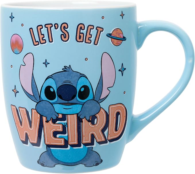 Silver Buffalo Disney Lilo and Stitch Get Weird Quote, Ceramic Mug, 25oz | Let's, Jumbo Cup, 0.74 Liters by SilverBuffalo
