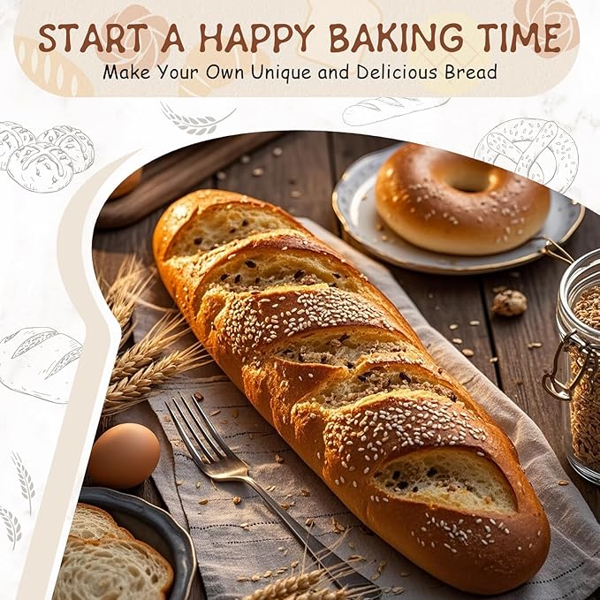 Sourdough Kit, 40oz Sourdough Starter Kit, 2 Silicone Banneton 9 Bread Proofing Baskets,Complete Sourdough Bread Baking Supplies for Beginners,sourdough bread baking supplies