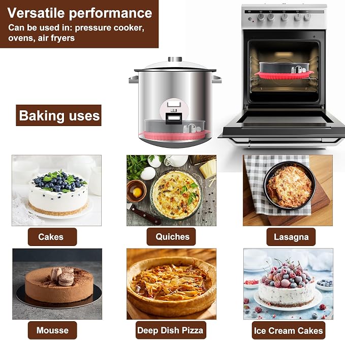 4-7-9-10 Inch Non-stick Springform Cheesecake Pan Set of 4 | Food Grade, FDA Food Contact Safe, Non-Stick, Dishwasher Safe, Removable Bottom, Comes with Silicone Base Protector - Image 6