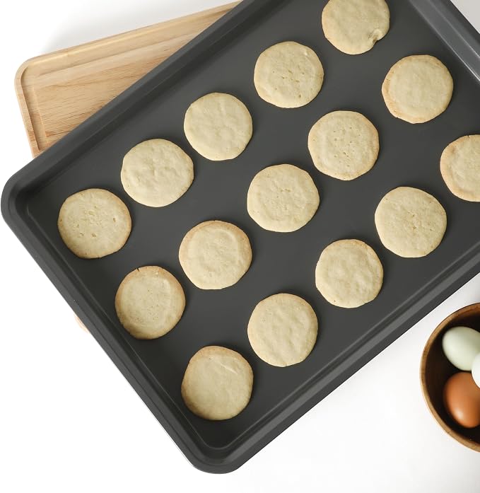 Calphalon Legacy 18 x 13 Inch PFA Free Nonstick Cookie Sheet Baking Pan in Blue, Durable Heavy Gauge Steel Bakeware for Even Heating, Oven Safe Baking Tray for Cookies - Image 3