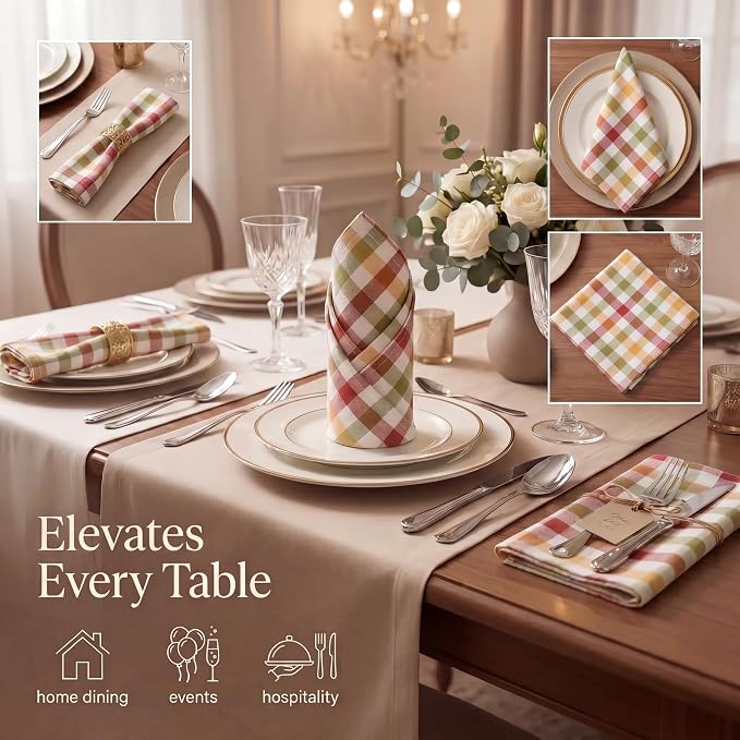 Urban Villa Cloth Napkins Cotton 20x20 (Set of 12) Harvest - Image 2