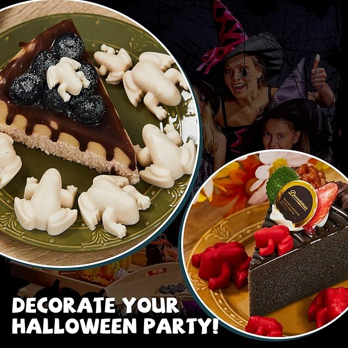 Tessco for you 2 Pieces Silicone Frog Chocolate Mold Halloween Candy Frog Shaped Passover Jelly Ice Tray Fun Gummy Animal Mold for Birthday Wizard Party Cake Decoration Kitchen Gift (Black)