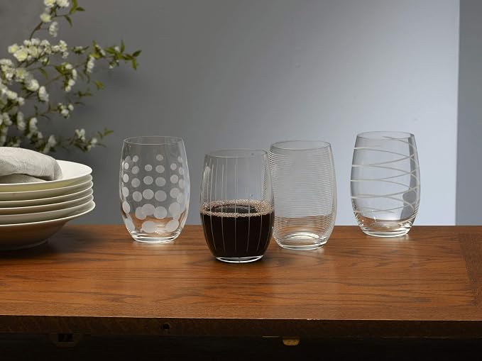 Mikasa Cheers Stemless Wine Glasses, Set of 4, 17-Ounce Clear Glasses, Durable and Elegant, Perfect for Red or White Wine, Dishwasher Safe - Image 4