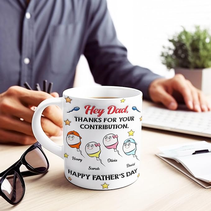 LOVELYPOD Custom Dad Mug with Kids Names, Fathers Day Mugs, Dad Gifts from Daughter Son, Fathers Day Presents, Personalized Coffee Cup, Custom Papa Gifts - Image 4