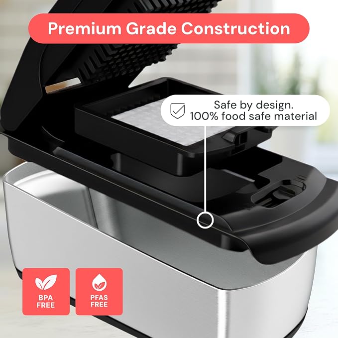 Fullstar Pro Original Vegetable Chopper & Mandoline Slicer Kitchen Gadget | 14 in 1 Veggie Slicer, Onion & Fruit Cutter with Sharp Stainless Steel Blades & Container (Stainless Steel) - Image 5