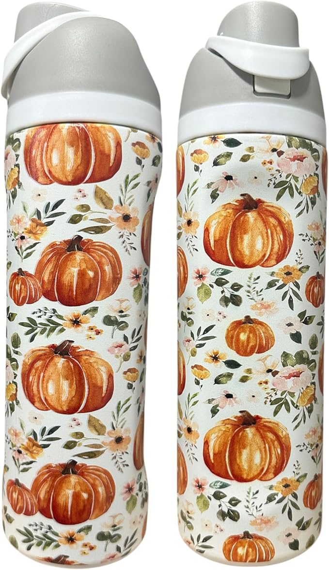 Tumbler, 40oz Tumbler, Western Tumbler, Engraved Cup with Handle, Cute Coffee Mug, 40oz Coffee Mug (24oz White-Pumpkin(TPJ64))
