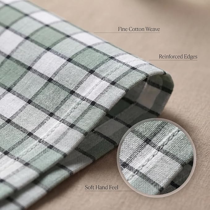 Urban Villa Cloth Napkins Cotton 20x20 (Set of 12) Majestic Checks - Image 5