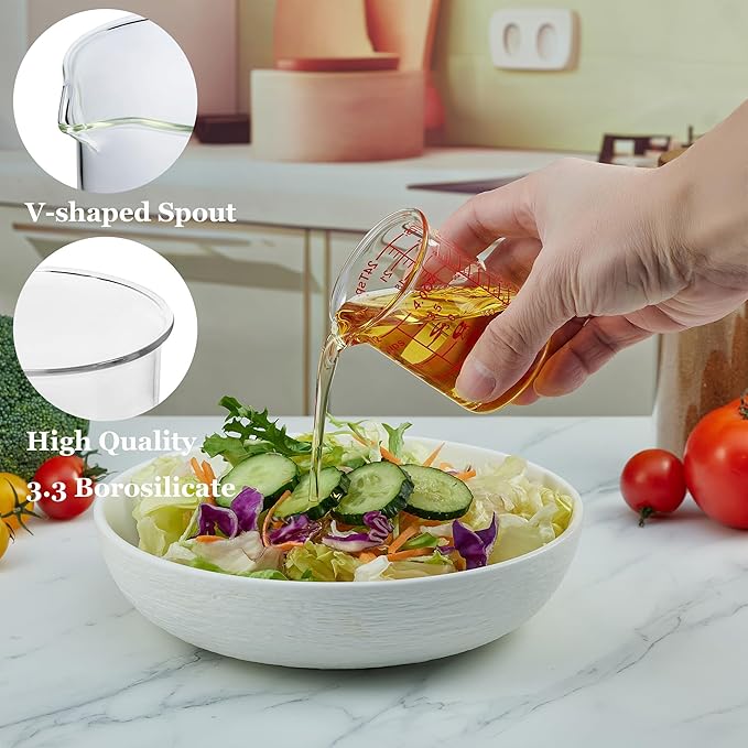 120 ML/4OZ High Borosilicate Glass Measuring Cup-V-Shaped Spout,Glass Measuring Beaker for Kitchen or Restaurant, Easy to Read(SINGLE) - Image 2