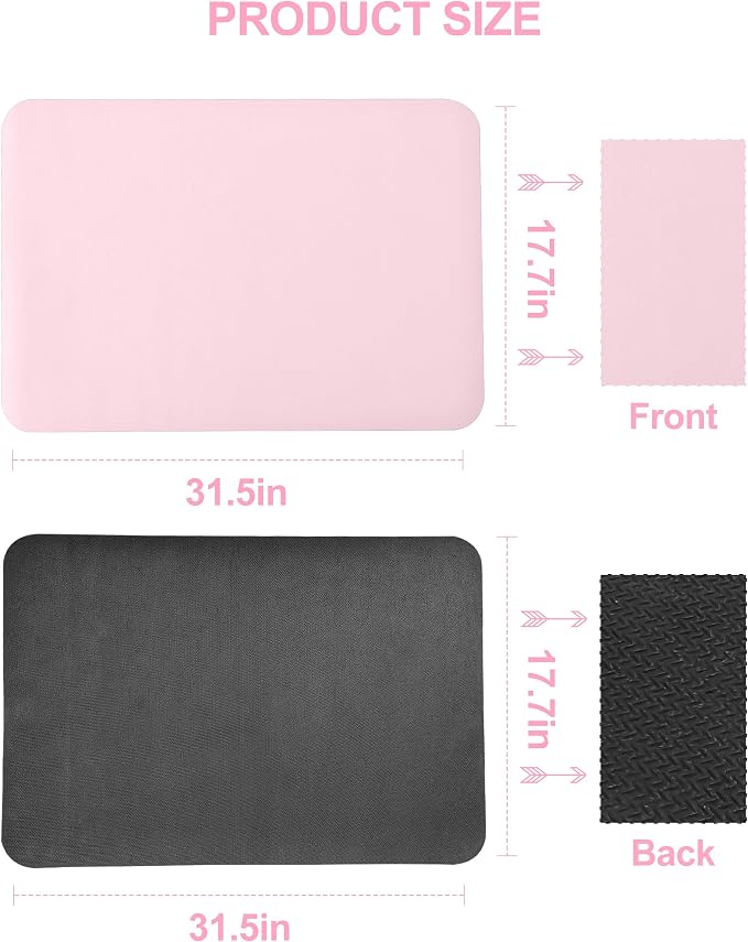 Dish Drying Mat for Kitchen Counter, Rubber Backed (Pink, 17" x 31.5") | Hide Stain Anti Absorbent for Kitchen Counter, Non-slip Drying Mat for Coffee Machine Dish Rack - Image 7