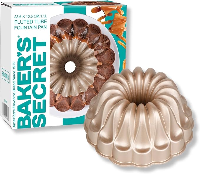 Baker's Secret for Fluted Cake Pan, Fluted Cake Pans, Perfect for Fluted Cakes, Die Cast Aluminum Cake Pans, 2 Layers Non-stick Coating, Cake Pan - Cast Aluminum Collection (Fountain) - Image 4