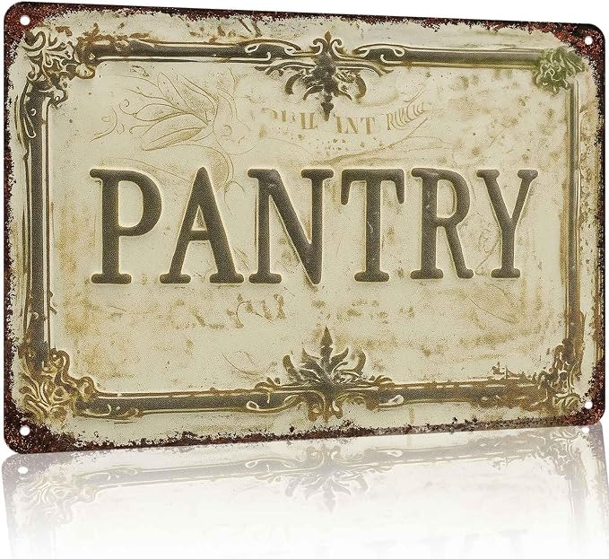 Pantry Room Identification Farmhouse Aluminum Metal Sign 8 x 12 Inch | Farmhouse Everyday Wall Decor for Home, Kitchen, Dining Room, Pantry, Gift for Home Owners or Decor Lovers by Unknown