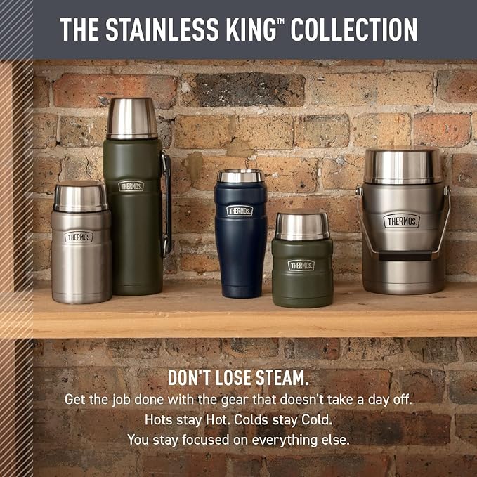 THERMOS Stainless King Vacuum-Insulated Stainless Steel Tumbler - 16oz, Midnight Blue - Insulated Coffee Tumbler for Hot & Cold Drinks - Leak-Proof & Sweat-Proof for Commuting & Traveling - Image 6
