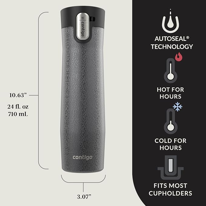 Contigo® AUTOSEAL® West Loop Vacuum-Insulated Stainless Steel Travel Mug with Easy-Clean Lid, 24 oz, Crystal Sake - Image 2