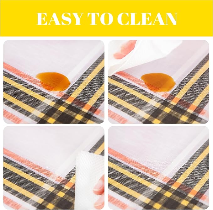 FIFTY FEET 70 * 52 Inch Rectangle Tablecloth, Vinyl Tablecloth with Flannel Backing for Rectangle Tables Waterproof, Spill Proof Plastic Picnic Table Cover for Dining/Camping/Indoor/Outdoor(Plaid-A) - Image 4