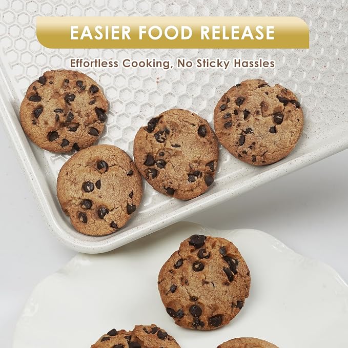 Baking Sheet Pan Set of 3, Nonstick Carbon Steel Cookie Sheets with Texture | Commercial Half/Quarter/Jelly Roll Pans Replacement Toaster Oven Tray, Heavy Duty & Easy Clean - Image 6
