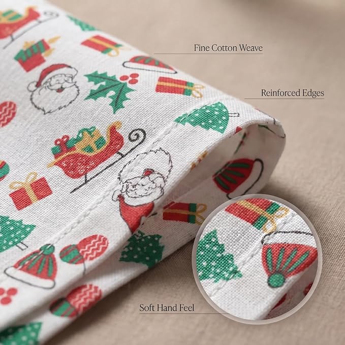 Urban Villa Cloth Napkins Cotton 20x20 (Set of 12) Xmas Print - Image 5