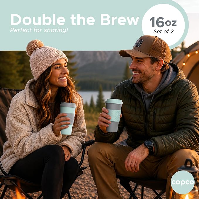 Copco Acadia Travel Mug, 16 Oz - Aqua & Gray, Set of 2 - Image 7