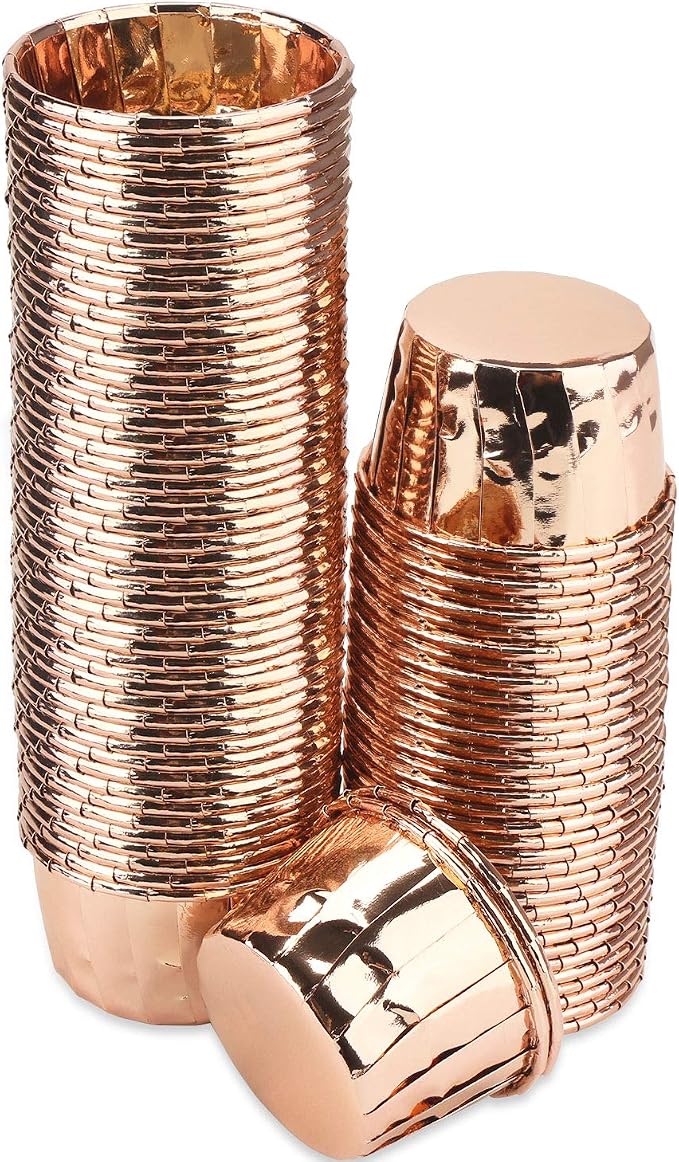 EUSOAR Aluminium Cups for Baking, 100pcs 3.5 oz Disposable Aluminum ramekins, Foil Cupcake Baking Cups Muffin Liners Cupcake Ramekin Holder for Wedding Birthday Party by EUSOAR