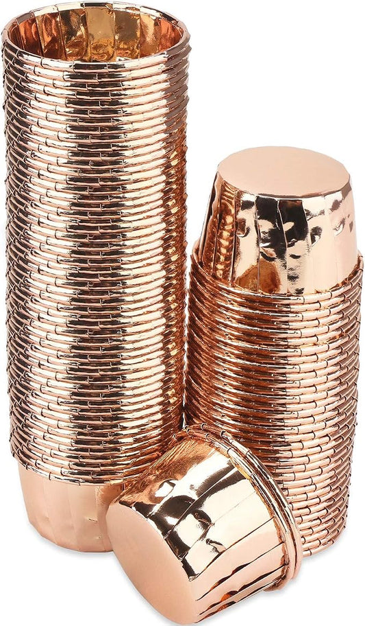 EUSOAR Aluminium Cups for Baking, 100pcs 3.5 oz Disposable Aluminum ramekins, Foil Cupcake Baking Cups Muffin Liners Cupcake Ramekin Holder for Wedding Birthday Party by EUSOAR