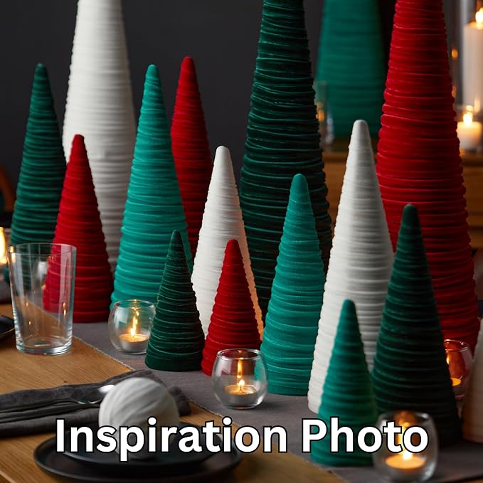Your Heart's Content Emerald Velvet Trees Set of 3, Elegant Winter Mantel Decor, Valentine Tabletop, Classic Winter Wedding Centerpiece, Cozy Farmhouse (Emerald) - Image 5