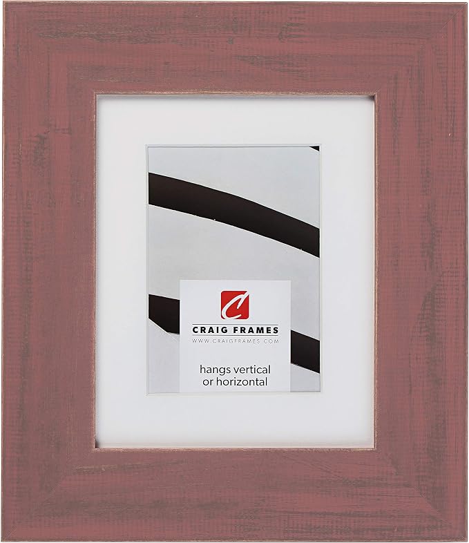 Craig Frames Jasper Wide, 20 x 20 Inch Country Weathered Red Picture Frame Matted to Display a 16 x 16 Inch Photo - Image 6