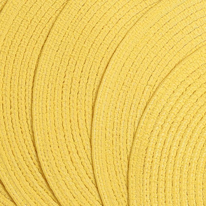 SHACOS Round Braided Placemats Set of 8 Washable Table Mats 15 inch Round Placemat Cotton Polyester Circle Placemat for Dining Table (Yellow, 8) - Image 5