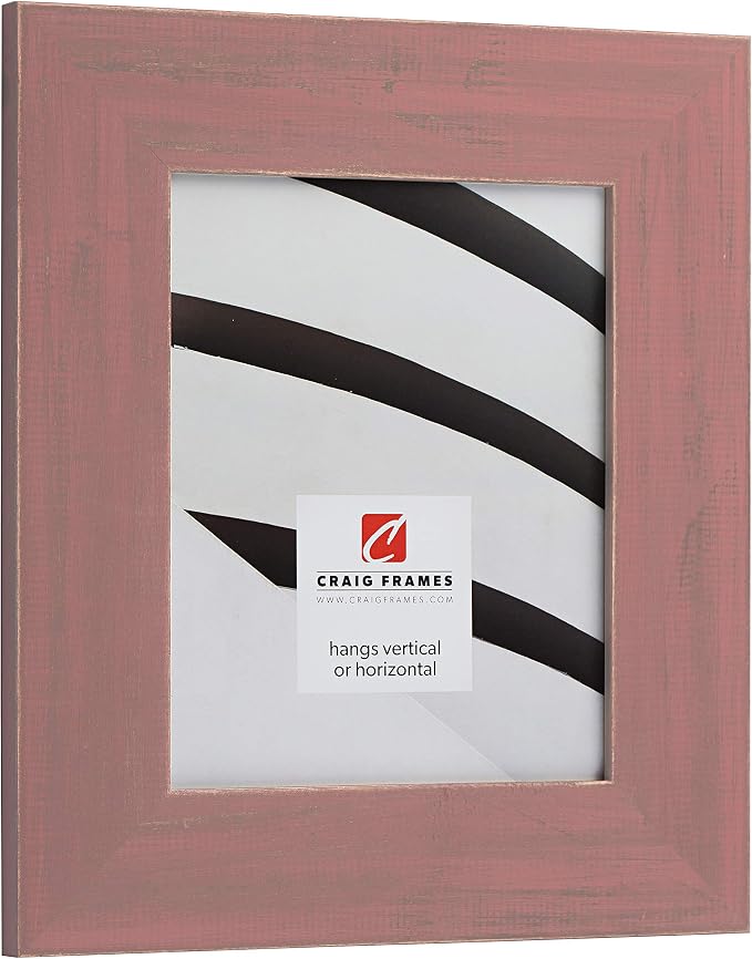 Craig Frames Jasper Wide, 11 x 17 Inch Country Weathered Red Picture Frame Matted to Display an 8 x 12 Inch Photo - Image 2