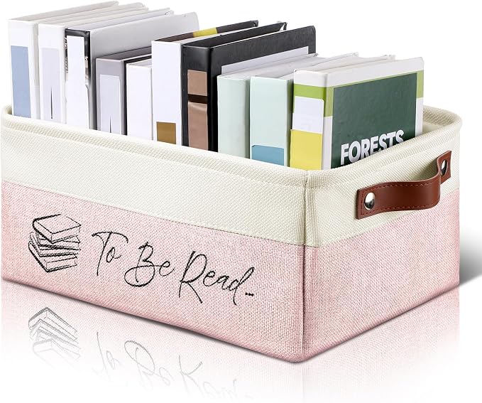 Marsui Book Lover Gifts TBR Book Storage Basket to Be Read List Storage Bin Bookish Accessories Bookworm Gift for Club Members Student Teacher Reading Accessories by Marsui