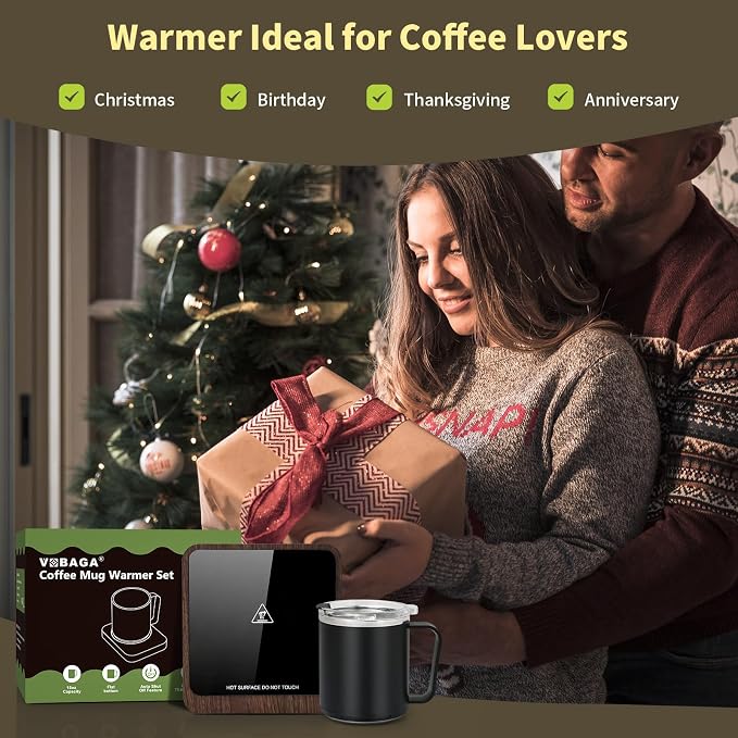 VOBAGA Coffee Mug Warmer &15oz Mug Set for Desk, Smart Coffee Cup Warmer for Office Home with 5 Temp Settings, Coffee Warmer with 2-12H Auto Shut Off, for Candles Coffee Cocoa Milk, Coffee Accessories - Image 7